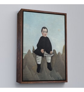 Çerçeveli Henri Rousseau - Kayaların Üzerindeki Çocuk Tablosu - Boy on the Rocks (Siyah)