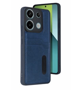 Redmi 15C 4G Sara Kartvizitli Deri Kılıf - Lacivert