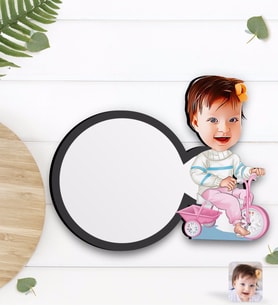 BK Gift Kişiye Özel Bebek Karikatürlü Ahşap Bardak Altlığı-4