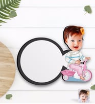 BK Gift Kişiye Özel Bebek Karikatürlü Ahşap Bardak Altlığı-4