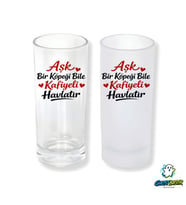 Aşk Sözlü Buzlu / Buzsuz Seçenekli Rakı Bardağı – 1 Adet Şık Sunum Bardağı 0282