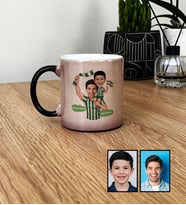 Kişiye Özel Karikatürlü Yeşil Beyaz Baba Oğul Kupa Bardak Babalar Günü Hediyesi