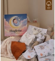 Nova - Premium Yenidoğan Unisex Bebek Seti – Amigurumi + Müslin Örtü + 2’li Zıbın – Baby Box (Bej)