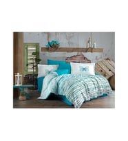 Kingsize Poplin Nevresim Eldora Turkuaz