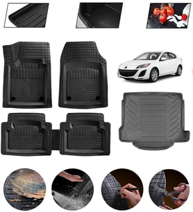 Mazda 3 2003-2009 Uyumlu Paspas Araca Özel Bagaj Havuzu MBS Siyah