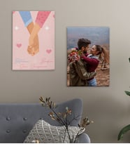 BK Gift Kişiye Özel Sevgili Temalı 2’li 30x50cm Kanvas Tablo,Duvar Dekoru,Sevgiliye Hediye,Ev Dekorasyonu,Sevgililer Günü Hediyesi-2