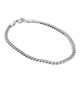 Erkek 3 mm İnce Çelik Bileklik (Gümüş Gri)