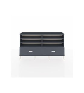 Arges Konsol 6 Raflı 2 Çekmeceli  176x30x99 Antrasit-Antrasit