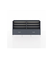 Arges Konsol 6 Raflı 2 Çekmeceli  176x30x99 Antrasit-Antrasit