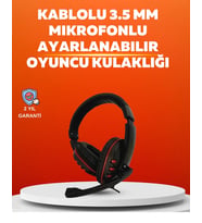 Stereo KırmızıKulaklığı Yumuşak Pedli Mikrofonlu