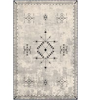 Eliana Home Baskılı, Yıkanabilir Kaymaz Taban Salon Halısı LNA0178-SD961 100x150 cm (Krem)