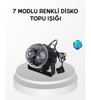 7 Renk Modlu Müzik Sensörlü Disko Topu – LED Işıklı Parti Aydınlatması