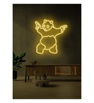 Panda Figürlü Neon Tabela