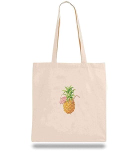 Bez Çanta Suyu Smoothie Ananas Çizim Meyve Ananas Saman