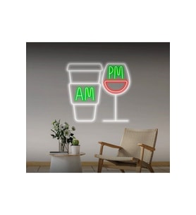 Coffee wine AM PM Neon Tabela