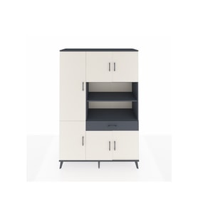Hyperion Dolap 10 Raflı Tek Çekmeceli 6 Kapaklı 132x44x195 Antrasit-Aytaşı/Antrasit