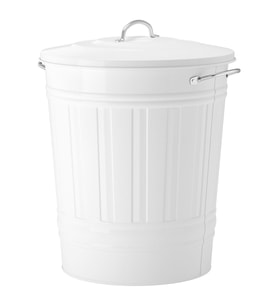 Çöp Kutusu, Beyaz, 40 lt, Kapaklı