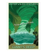 Outer Wilds - Giant's Deep Travel Poster Tablo Ahşap Poster Dekoratif