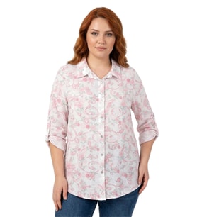 Kadın Uzun Kol Gömlek BGL-ST04665 (Pembe)