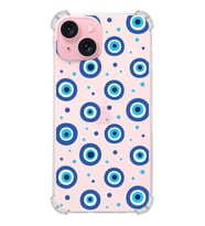 PrintiFy Apple iPhone 15 Plus Uyumlu Nazar Boncuğu 1 Baskılı Şeffaf Köşe Korumalı Antişok Kılıf