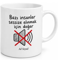 Sessize Alındı Çizimli Çok Konuşanlara Esprili Mesajlı Kupa Bardak Hediye