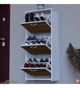 Modilayn WEST Asma Antre 52 x116x 26 cm’ lik 3 Düşer Kapak 6 Göz Bölmeli Ayakkabılık