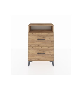 Arges Komodin Tek Raflı 2 Çekmeceli 60x30x96 Çam-Çam