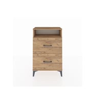 Arges Komodin Tek Raflı 2 Çekmeceli 60x30x96 Çam-Çam