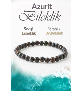 Azurit Doğaltaş Bileklik, Azurit Doğal Taş Nazar Bileklik B1042 (6mm-16cm)
