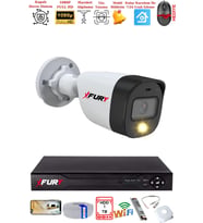 FURY 1 Kameralı 5Mp Lens 2 Mp Görüntü Gece Renkli Full Hd Ultra Led Akıllı Güvenlik Kamerası Seti 1TB
