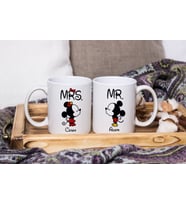 Mickey & Minnie Mouse Sevgili Çift Tasarımlı İkili Kupa Seti Kişiye Özel
