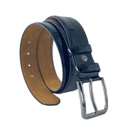 Siyah Rugan Suni Deri Yarım Desenli 4 cm.lik Klasik Kemer - 7400-901-22KX