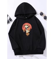 Çocuk Shinobi Kedi Baskılı Sweatshirt (Siyah)