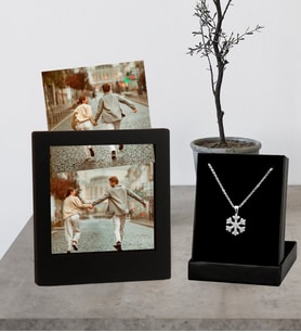 Kİşiye Özel Polaroid Fotoğraf Albümü 4 Fotoğraflı Çerçeve Ve Kartanesi Kolye Set