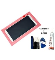 Tkgz - P Smart 2018 Uyumlu Lcd Ekran Dokunmatik + B-7000 + Tamir Seti BEYAZ