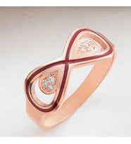 Gümüş Rose Zirkon Taşlı Sonsuzluk Kadın Yüzük