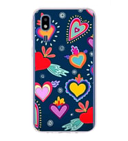 PrintiFy Samsung Galaxy A2 Core ile Uyumlu 1mm Slim Fit Retro Colors 3 Baskılı Şeffaf  Kılıf