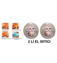 SEVİMLİ KEDİ CEP SOBASI,EL ISITICI,2 ADET SICAK SU TORBASI PVC  9cm