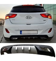 Hyundai i30 Difüzör Difizör Gri + Kare Egzoz Görünüm C Tip