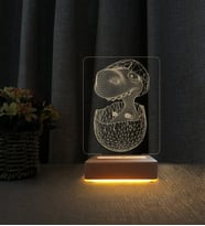 Sevimli Yavru Dinazor Lamba Kişiye Özel İsimli 3d Led Masa Lambası Doğum Günü Hediyesi Lamba