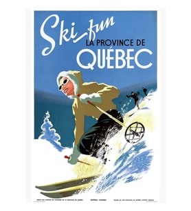 Quebec Kanada Vintage Seyahat Poster Tablo Ahşap Poster Dekoratif Restore Edildi