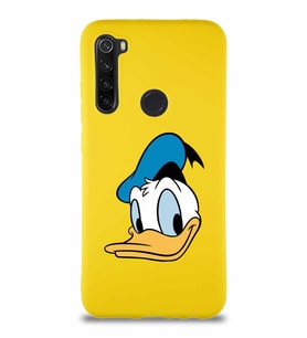 Xiaomi Redmi Note 8 Soft Premier Kapak Donald Duck-B Tasarımlı Silikon Kılıf - Sarı (Şeffaf)