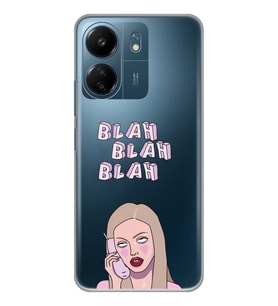 Xiaomi Redmi 13C Uyumlu Blah Blah Blah Mean Girls Desenli Şeffaf Telefon Kılıfı