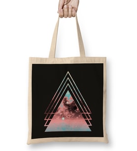 Transgender Pride Layered Galaxy Triangles 01 Bez Çanta Uzun Saplı