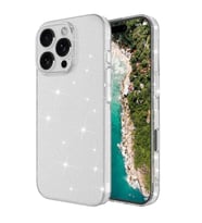 Coverzone iPhone 16 Pro ile uyumlu Parlayan Simli ?effaf Z-Redos Kapak PC Materyal Y�kseltilmi? Kamera �er�evesi Sararma yapmayan ?phone 16 Pro i�in K?l?f