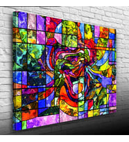 Renklerin Dansı Soyut Çalışma Kanvas Tablo 50 x 70
