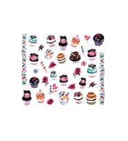 Tatlı Cupcakeler Serisi-8 Nail Art Tırnak Sticker