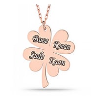 Gümüş Rose Dört Yaprak İsimli Yonca Bayan kolye