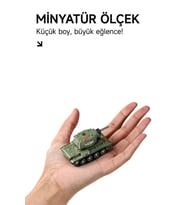 1:64 RC Mini Tank Seti - Kızılötesi Savaş Özellikli 2'li Sesli ve Işıklı Uzaktan Kumandalı Tank