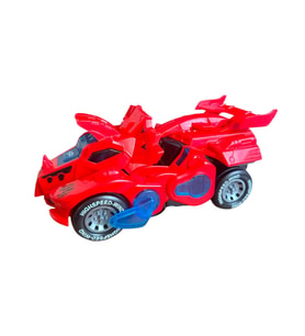 Trex Dinazor Figür Araba Sesli Işıklı Pilli Müzikli  Transformers Robot Dinozor 20Cm (Kırmızı)